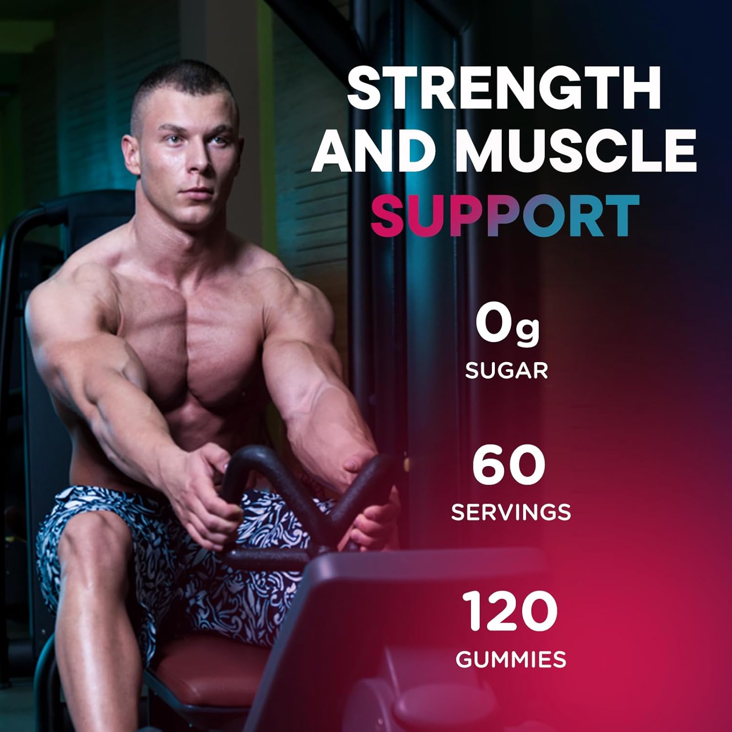 HMB and L-Leucine Gummies, 4500mg HMB and Leucine Supplements for Men & Women, Sugar-Free, Strawberry Flavored, 120 Count - Image 6