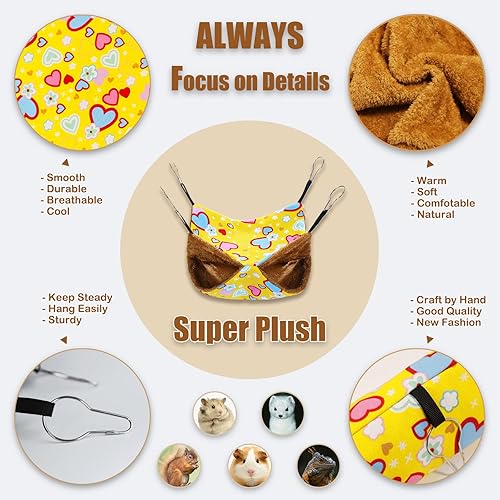 Miniatura 3 de Hamaca para Hurón y Rata, Juguetes Refugio para Cobayo, Cama Grande y Suave para Animales Pequeños, Hamaca para Planeador del Azúcar, Chinchilla y