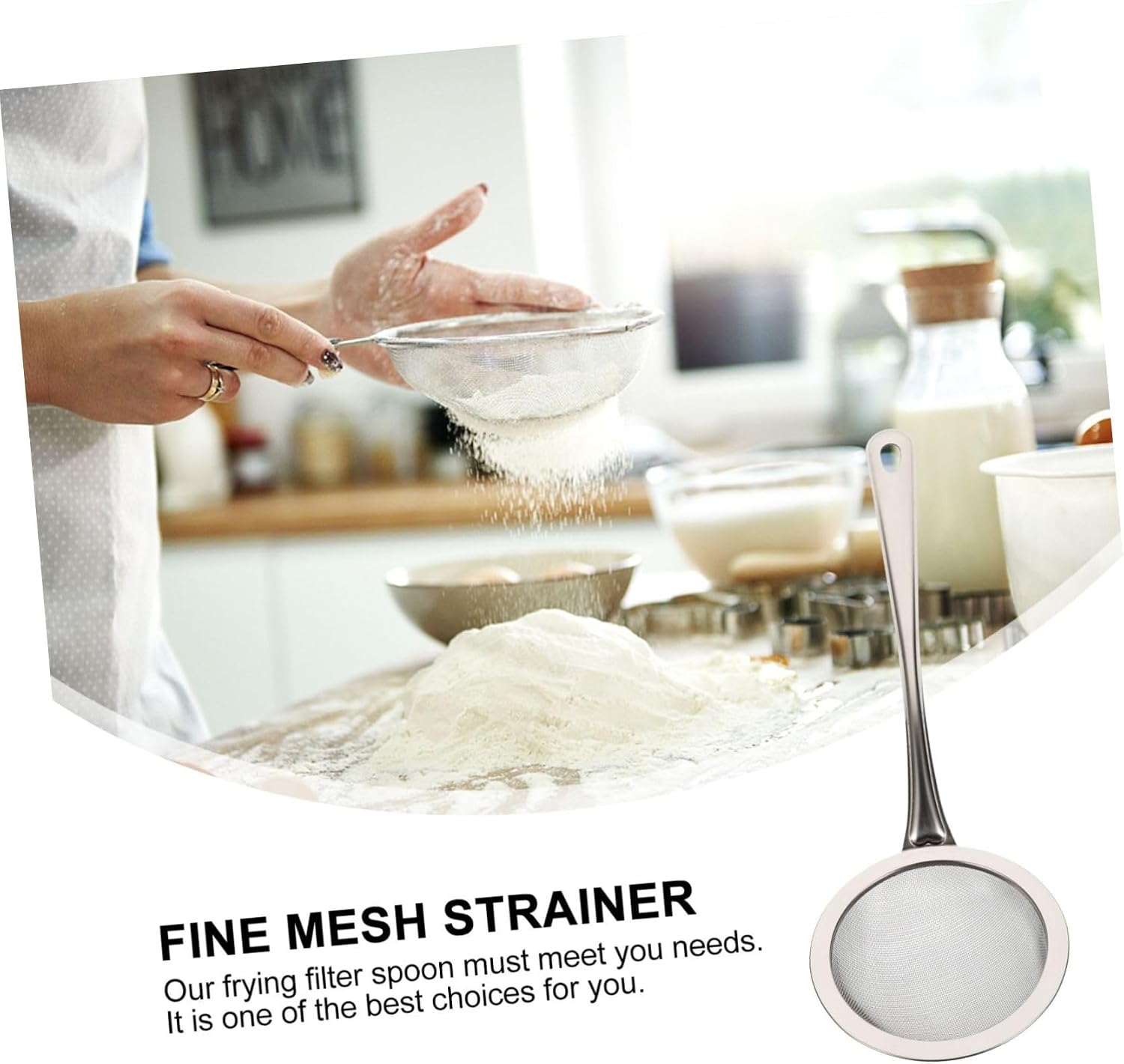 5pcs Essential Kitchen Accessory Stainless Steel Filter Spoon Skimmer Sifter for Cooking Baking and Gifting