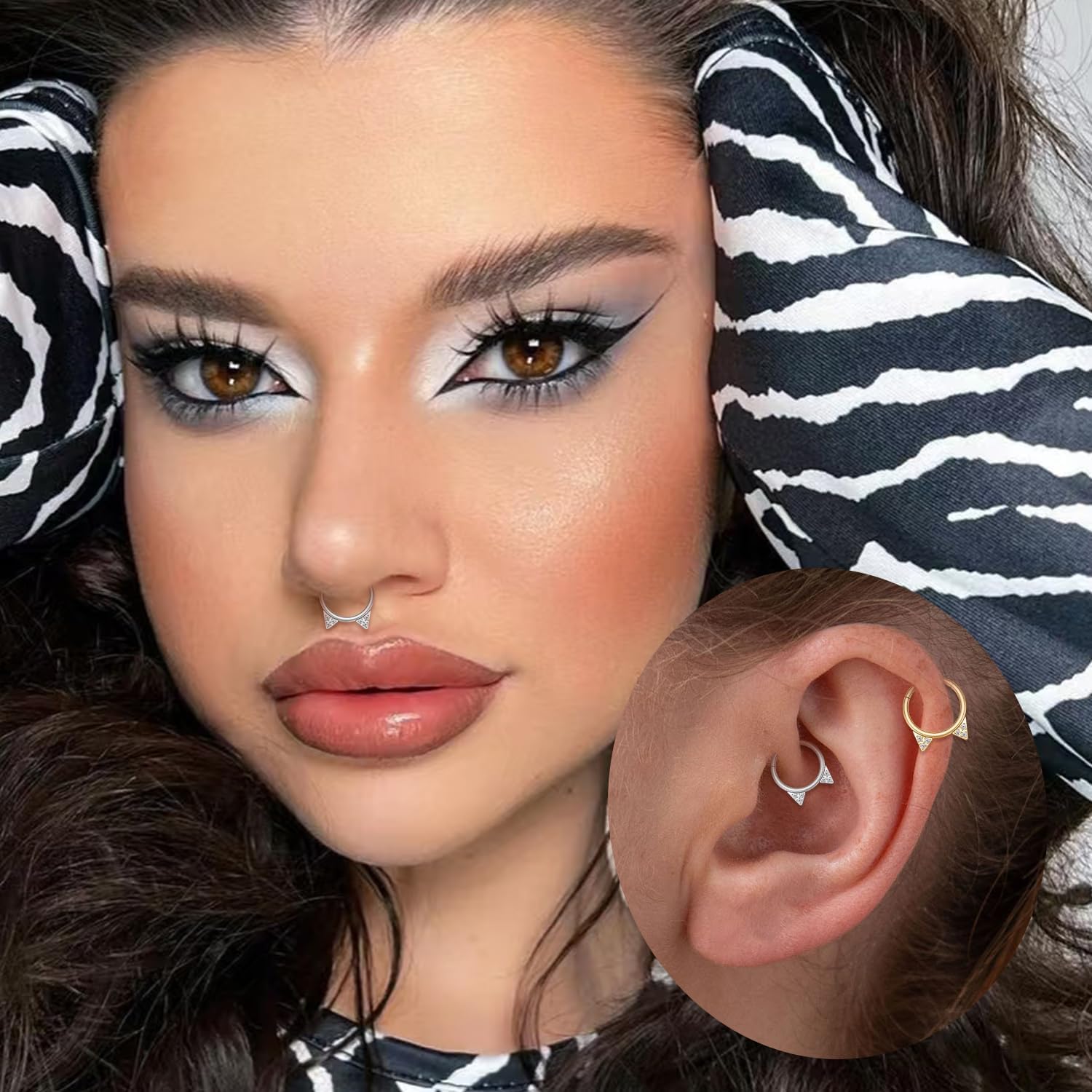 PEAKLINK G23 Titanium Septum Ring 16G Nose Hoop Ring Helix Daith Rook Tragus Cartilage Earring Conch Piercing Jewelry for Women - Image 7