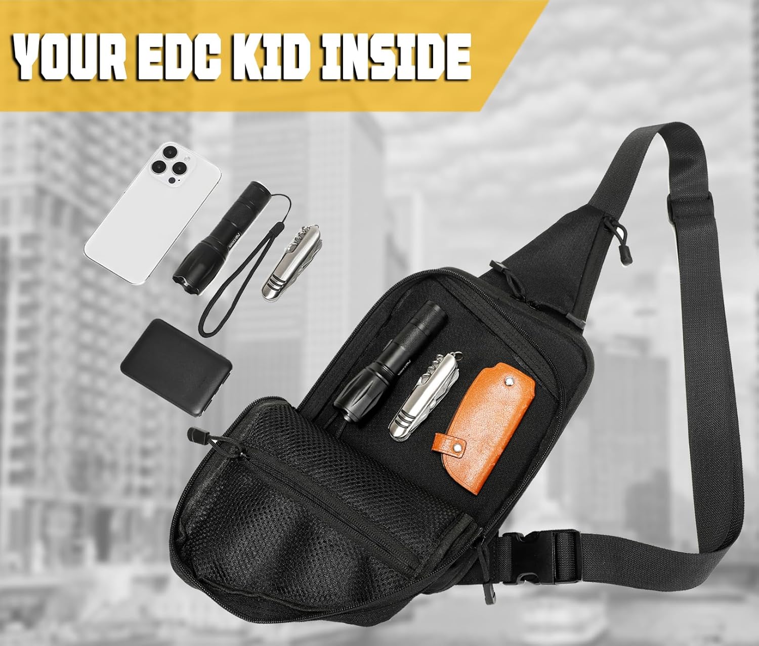 Sling Bag for Men, Crossbody Bag Shoulder Bag for Men Gun Bags for Handguns Sling Backpack EDC Bag Updated - Image 4