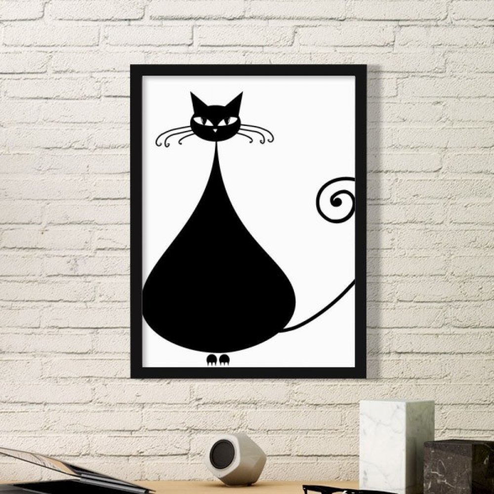 Cadre photo chat noir silhouette pour habiller un mur vide sans percer de grands trous