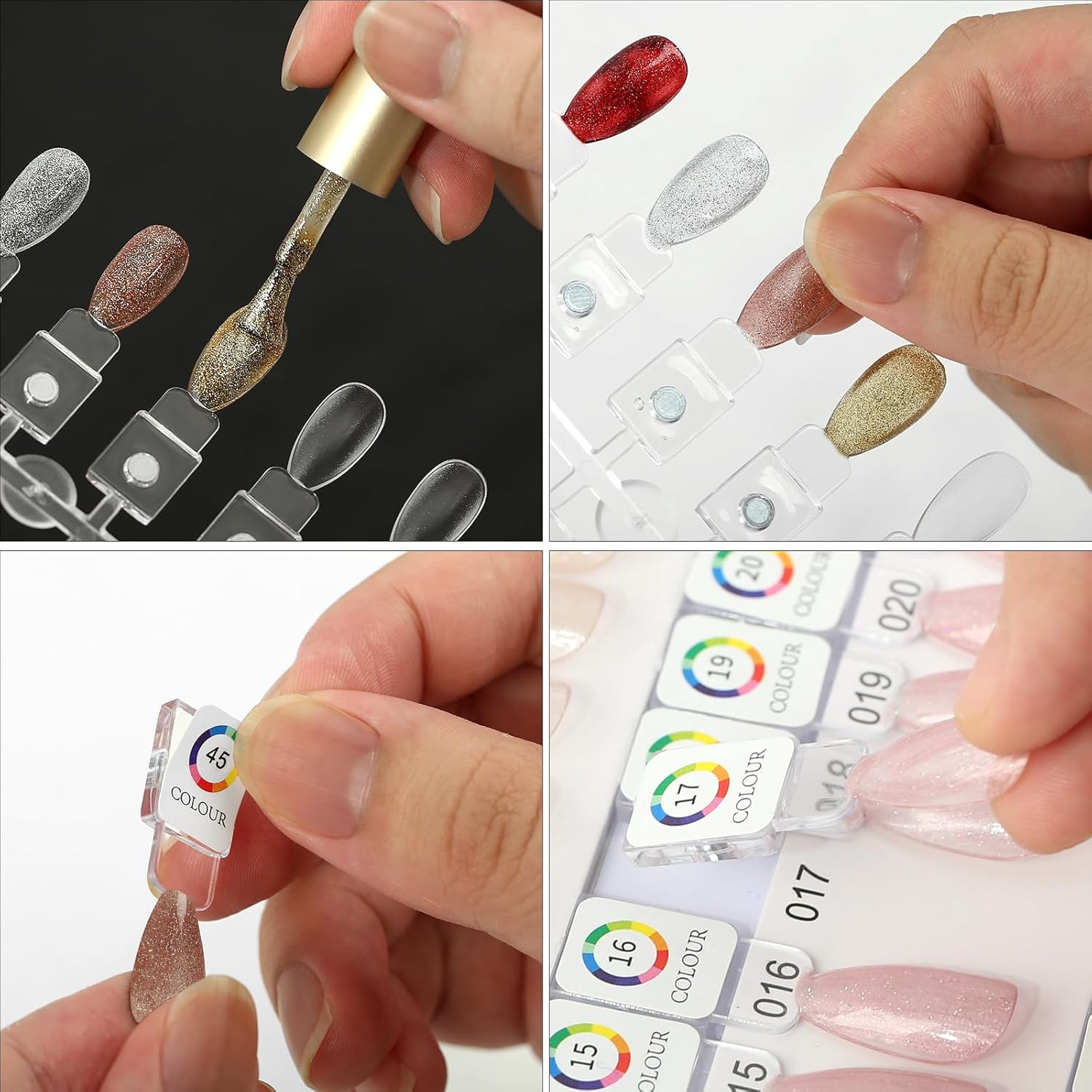 180 Magnetic Nail Color Book,Leather Magnetic Color Display Book with 192 Magnetic Tips & 1-180 Number Labels,Perfect for Nail Polish Nails Art Design(Grey)