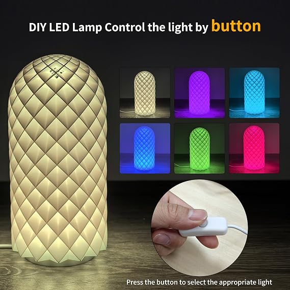 3D Printer Part Craetive DIY LED Lamp Kit(Button-Control): Only Hardware Accessories - Multicolour Energy-efficient Custom Lighting Project for Nightlight Models