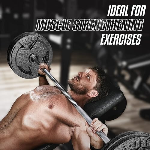 Miniatura 5 de Yes4All Tri-Grip Handles Olympic Weight PlatesCast Iron Weight Plates, Suitable for Barbell Exercises, Strength, Flexibility Training