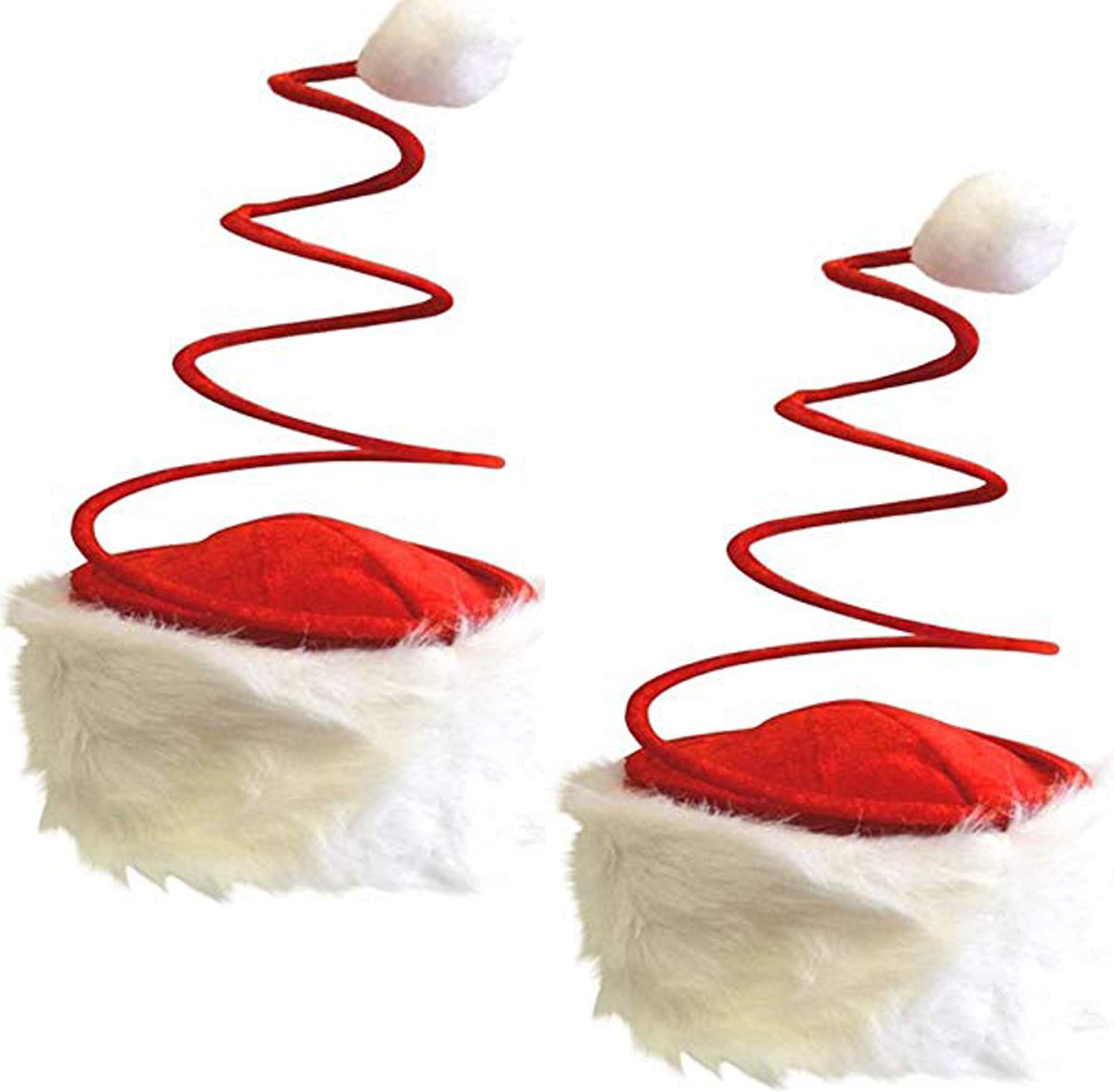 Urvi Creations 2 Pcs Spring Coil Xmas Tree Cap Funny Christmas Santa Claus Hat / Santa Claus Cap Merry Christmas Hat Cap for Christmas /Xmas Party Celebration