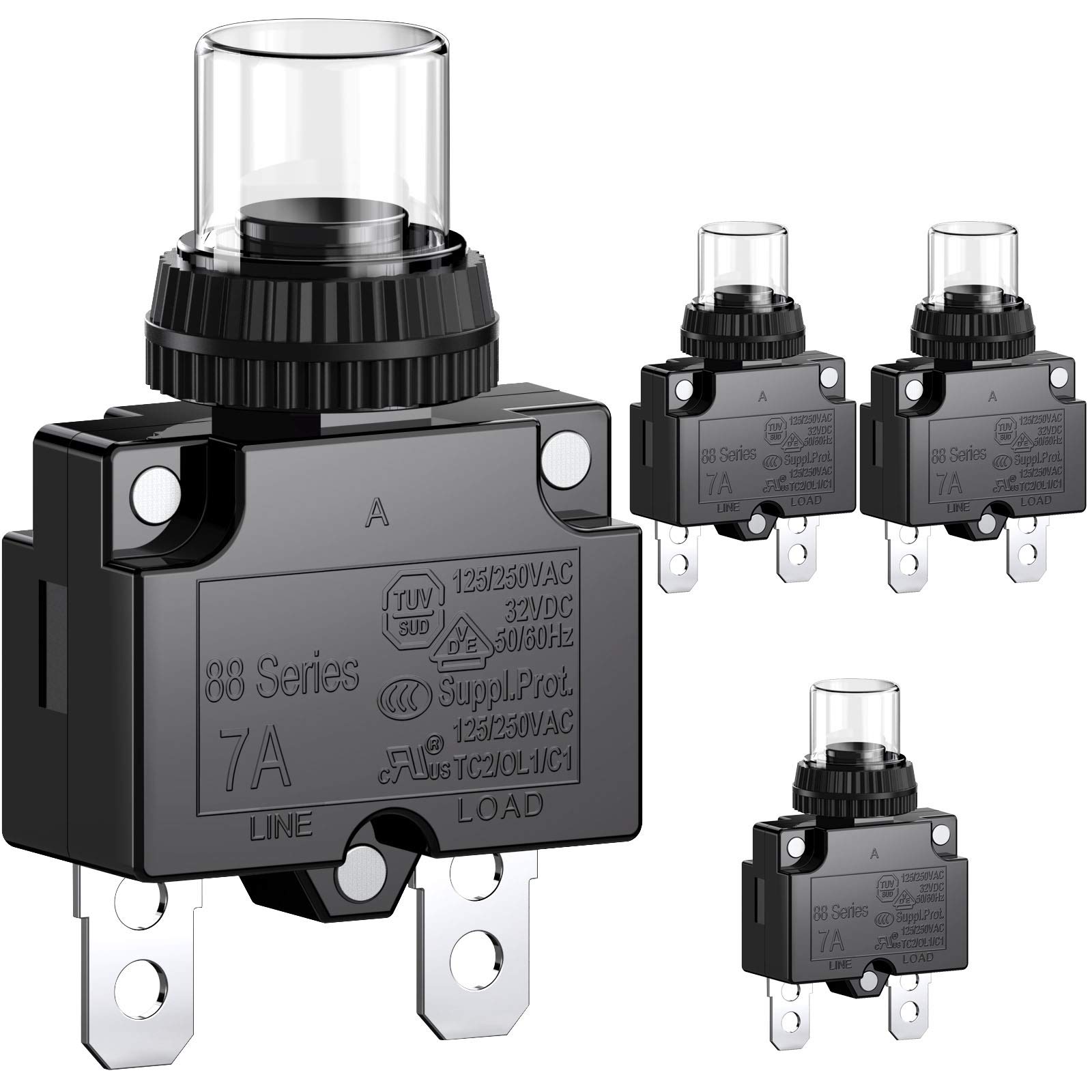 Interruttore Termico 10A Con Reset Manuale - 125-250V AC, 50V DC, Protezione Sovraccarico, Serie L1 - Foto 9