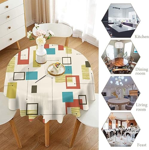 Miniatura 52 de Mantel floral hippie, diseño retro de los años 70, naranja, rosa, azul, floral, bohemio, estampado estético de margaritas, para fiesta, picnic