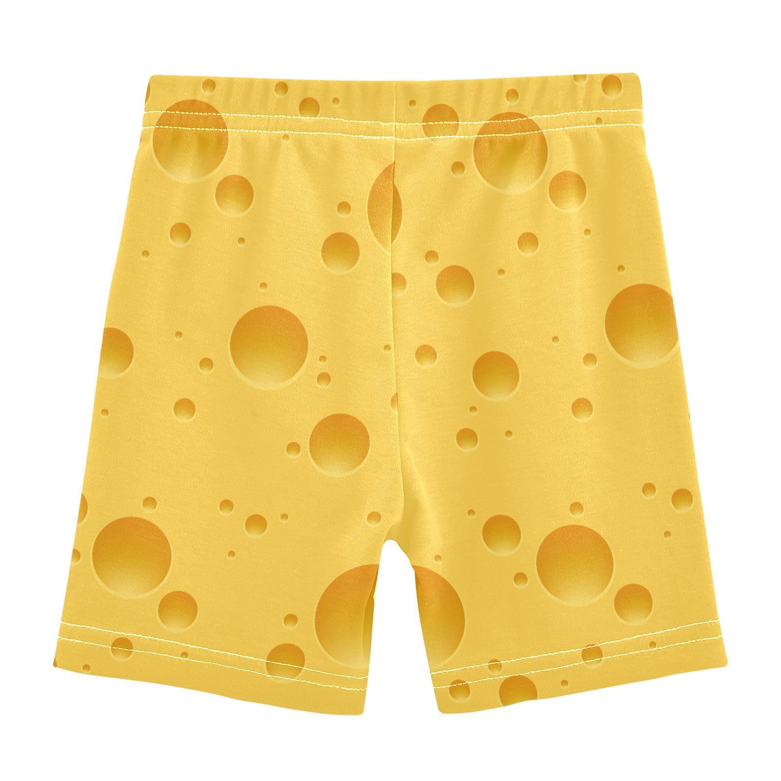 JHKKU Girls Yellow Cheese Shorts Cotton Cartwheel Bike Kids Biker Under Dress Dance Short Girl Clothes 4T