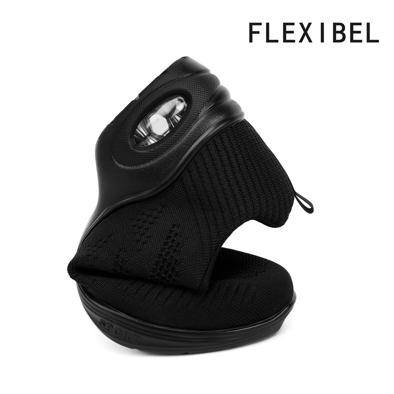 Schwarz Tanzsneaker Damen Atmungsaktiv Tanzschuhe Dance Sneaker mit Luftkissen