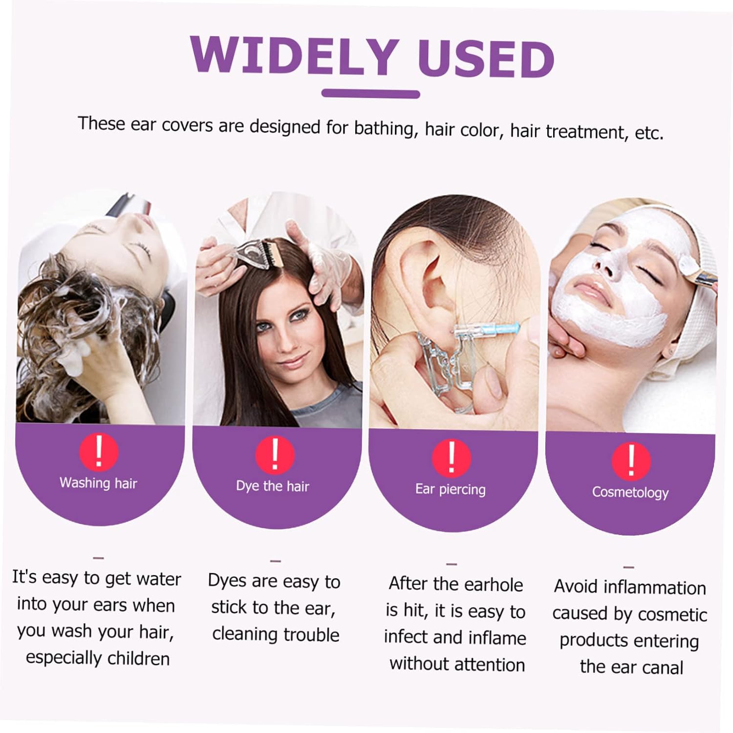 VICASKY 100pcs Earmuffs for Hair Dyeing Sleep Sports Boys and Girls Disposable Ear Protectors Comfortable Hair Treatment Ear Covers