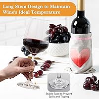 Vista 4 de Juego de 6 copas de vino clásicas de 12 onzas, gruesas y transparentes, aptas para lavavajillas, para rojo o blanco, regalo para fiestas