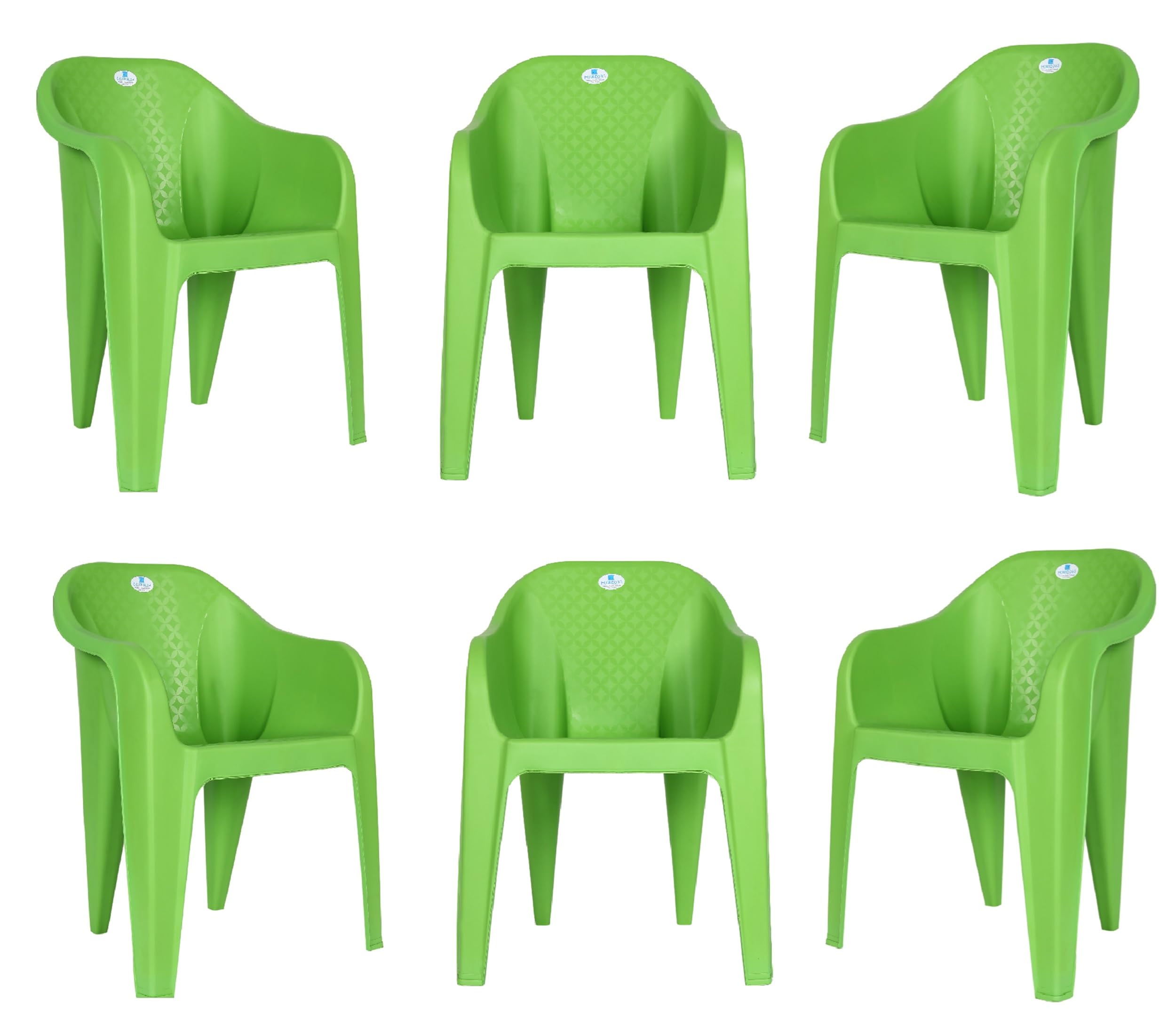 Homiboss Plastic Chair for Home & Outdoor Use | Heavy Duty Strong Plastic Chairs | Stackable, Waterproof & Lightweight | Garden, Balcony & Living Room Chair | Color- Green | Set of 6 Pieces-image-20