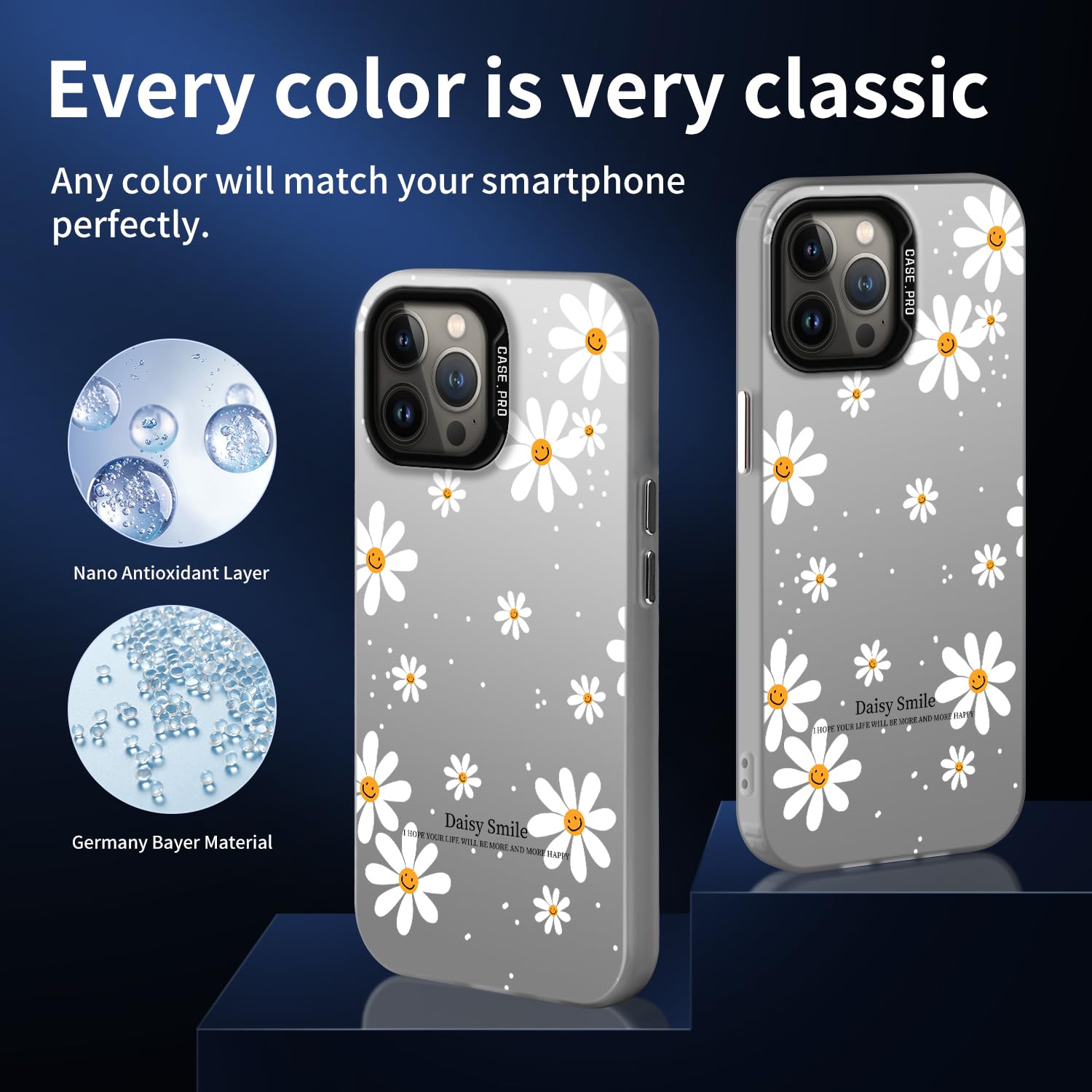 YUXING Cover per Xiaomi 14 5G Custodia Cellulare Sottile Antiurto con Fiore Animale Doodle Disegno Modello Arte Nero Bumper Slim Case, Daisy