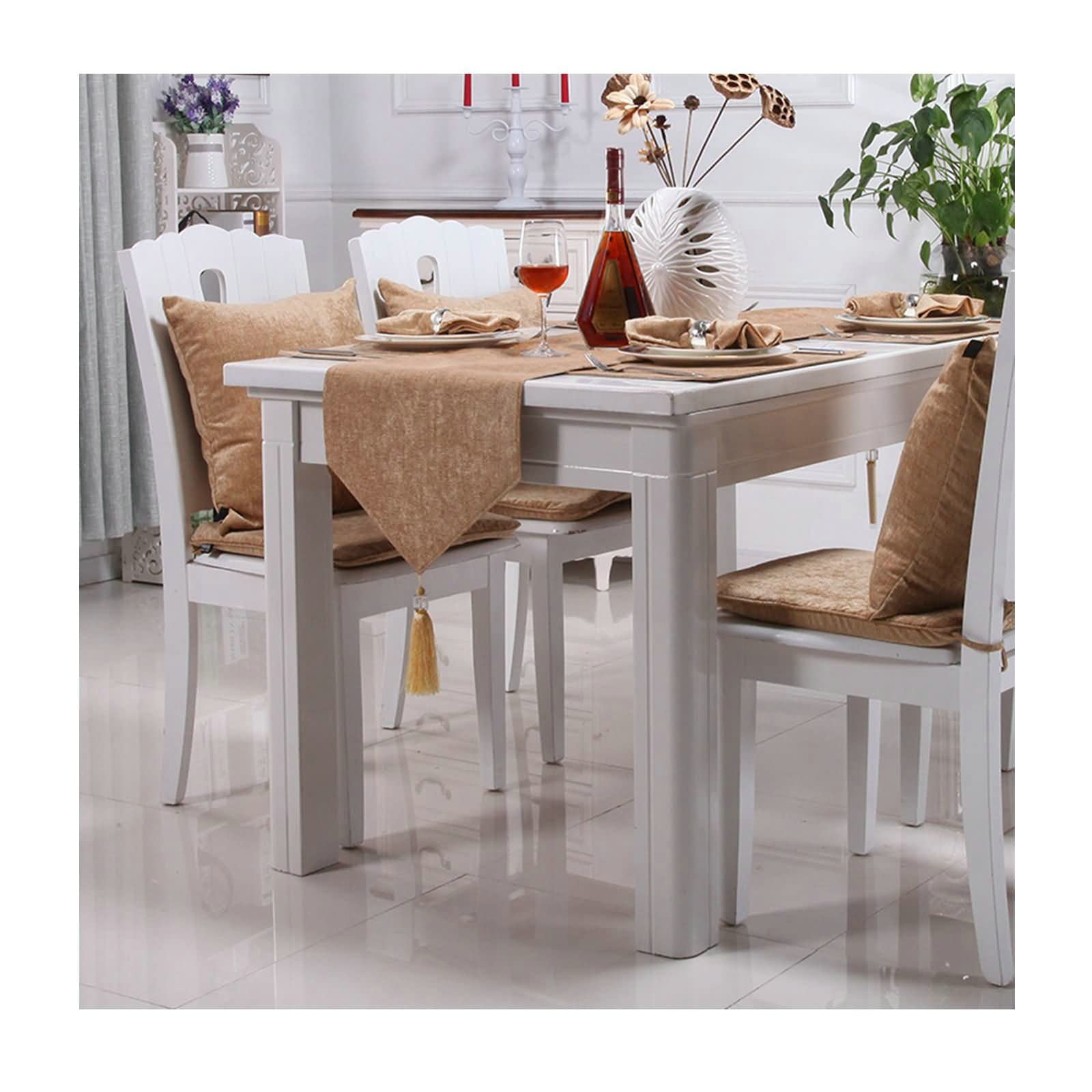 Chemin de table de Noël doré pour cacher imperfections table longue - 7
