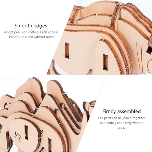 Miniatura 4 de NUOBESTY Rompecabezas de animales 3D de madera, kit de construcción de modelos de animales, elefante, camello, rinoceronte, rompecabezas de