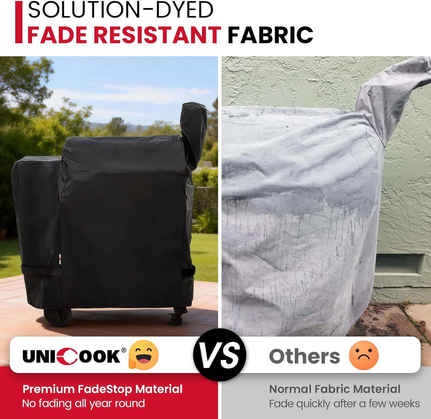 Unicook Grill Cover Compatible with Traeger Pro 22/ Pro 575 Series Wood Pellets, Heavy Duty Waterproof Full-Length Outdoor BBQ Smoker Cover, All-Season Protection Grill Accessory