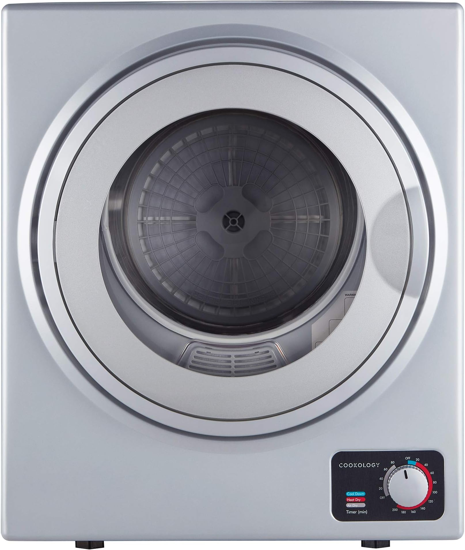Cookology CMVD25SL Mini Vented Tumble Dryer in Silver - 2.5kg Capacity - Table Top - Compact Design - Dial Heat Controls - 4 Drying Functions - 200 Minute Timer
