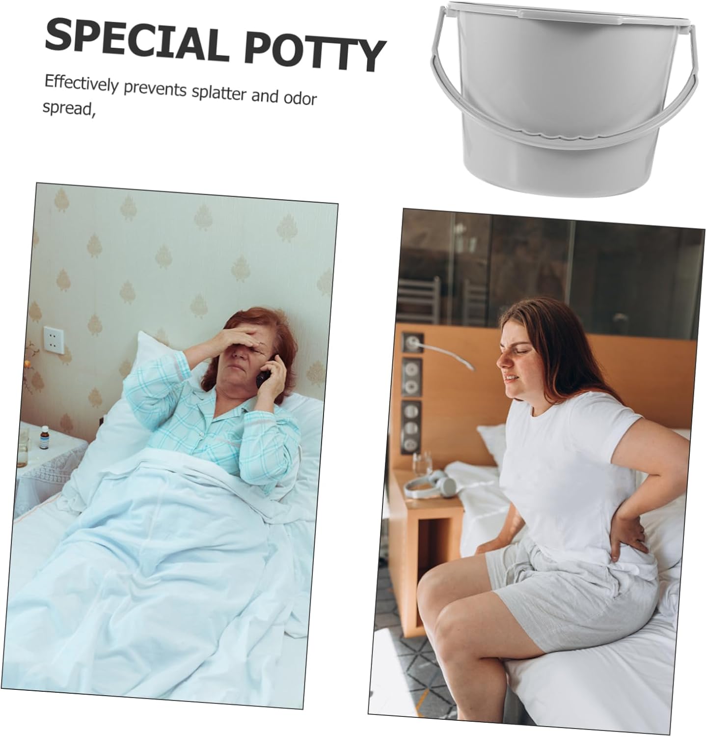 Portable Toilet Lid Lightweight Chamber Pot for Disabled Seniors Easy to Carry Prevents Splashing for Outdoor Activities and Emergencies