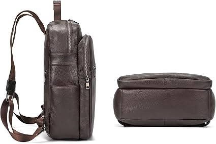 LUUFAN Genuine Leather Backpack For Men - Slim Laptop Daypack, USB Charging, Travel Business Bag - View #7