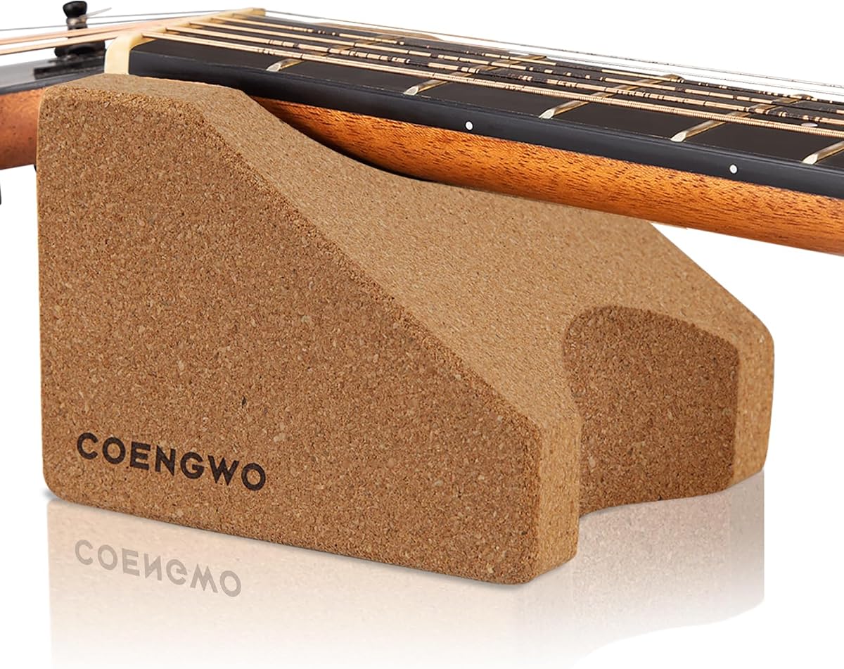 Reposacabezas para guitarra, soporte para instrumentos de cuerda Mantenimiento de luthier | Soporte de cuello de corcho para guitarra, ukeleles, violines, banjos, estación de trabajo de mandolinas, encordado de luthier, cuidado de limpieza