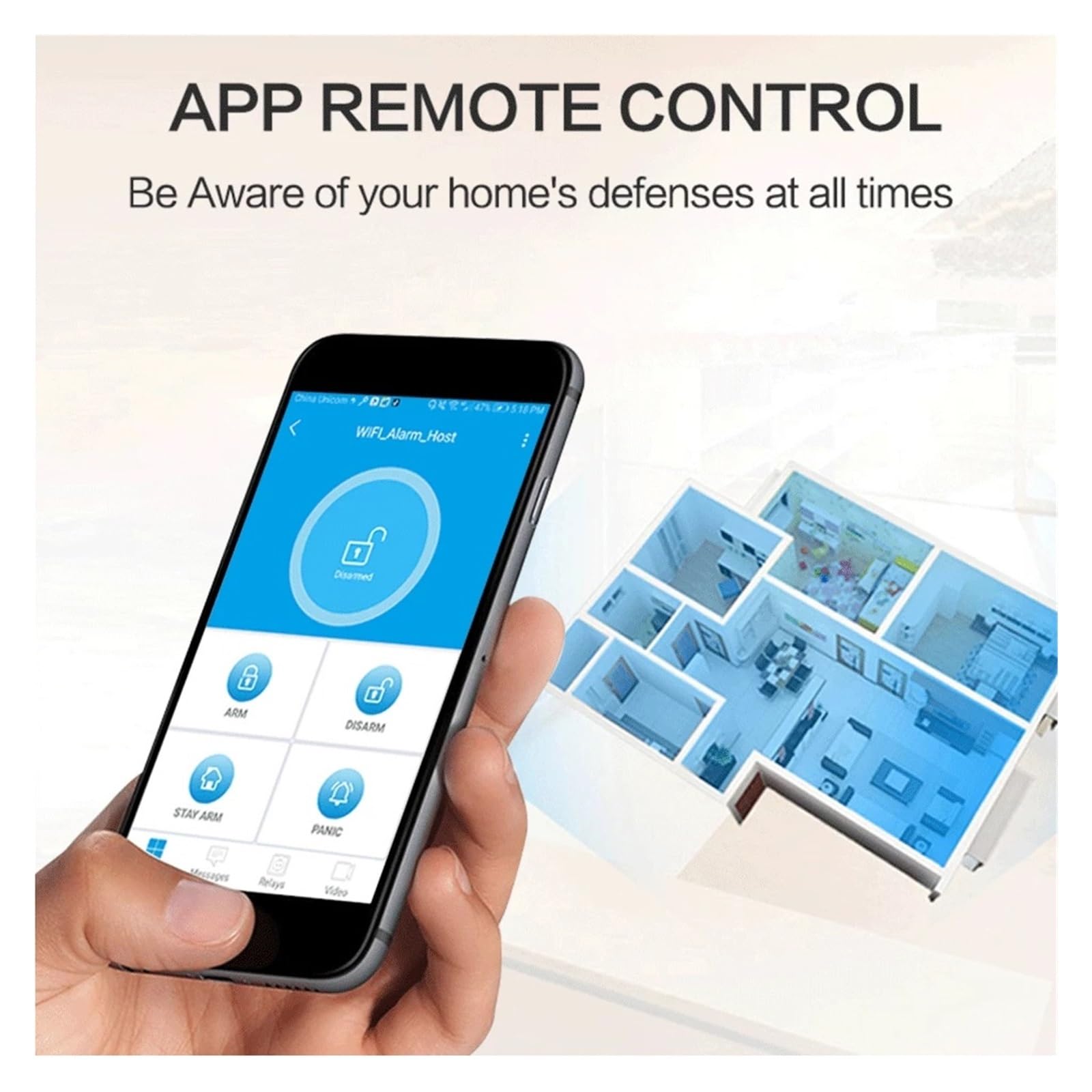 Sistemi di Sicurezza per La Casa WiFi gsm di Allarme App Telecomando Pannello di Allarme Commutabile 9 Lingue Wireless Home Security RFID Card Arm Disarm(C)