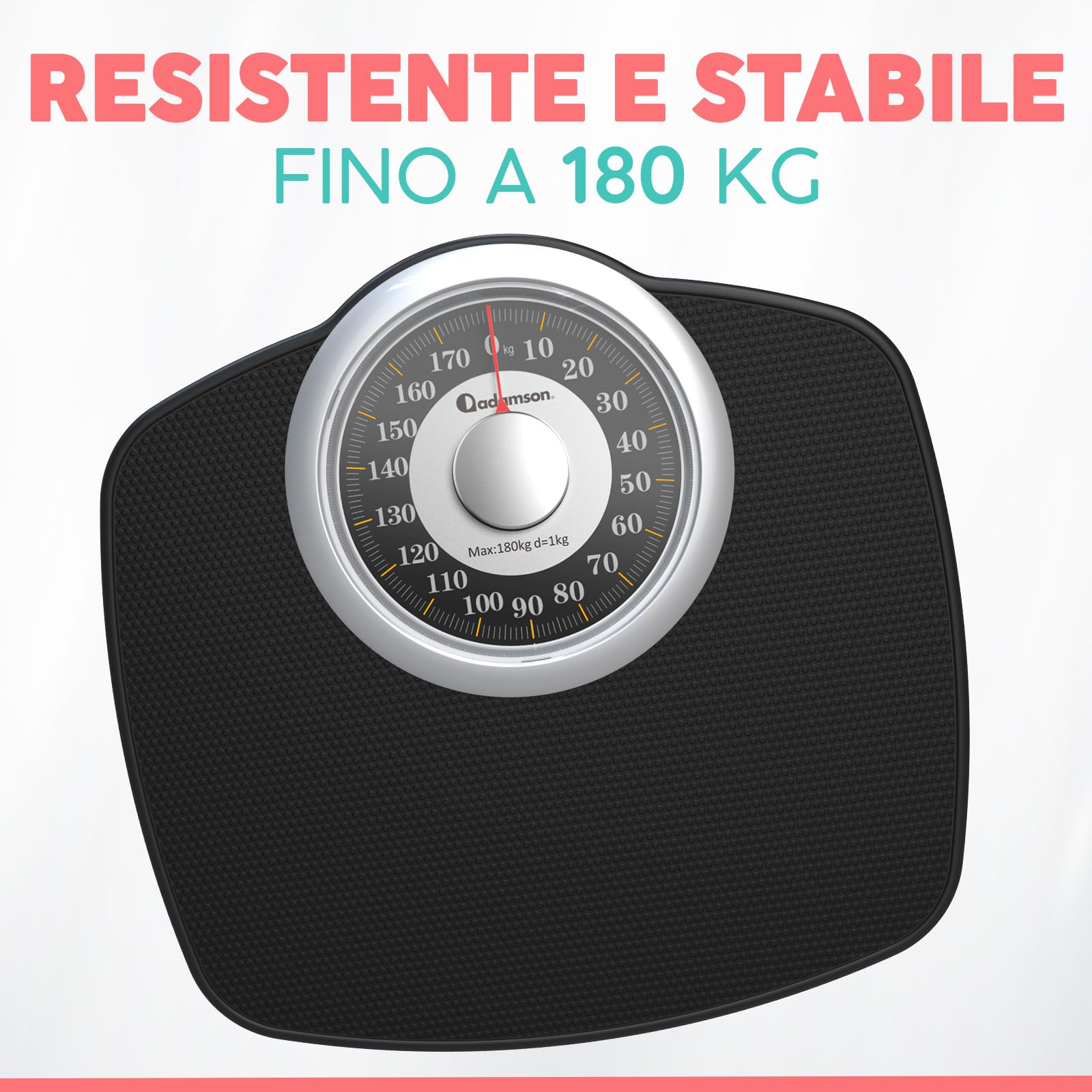 Adamson A25 Bilancia Pesapersone Meccanica, Analogica, Fino a 180 kg, Piedini Anti Scivolo – Durevole, Accurata, Precisa – 20 Anni di Garanzia – Per casa – Camera da Letto e Bagno - Gold