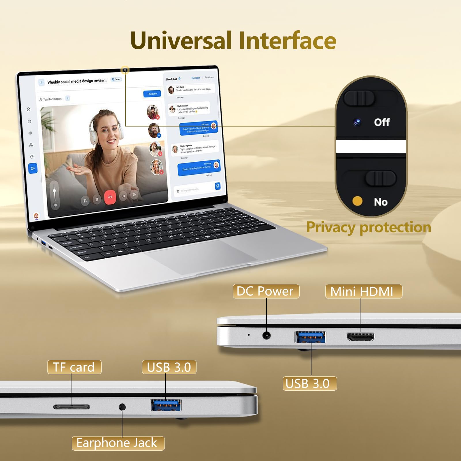 15,6 Pollici PC Portatile, 16GB RAM 256GB SSD Computer portatile | Notebook Core 4425Y (fino a 1,7 GHz), Win 11, compatibile con Wi-Fi 5 e Bluetooth,leggero e portatile, (3,5 libbre)