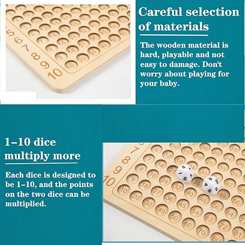Miniatura 4 de Aunnow Montessori - Juego de mesa de multiplicación de madera Montessori para niños, manipuladores de matemáticas de madera para niños mayores de 3