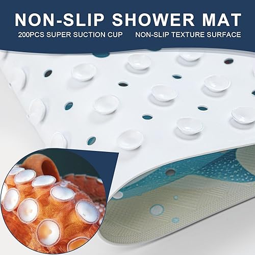 Miniatura 4 de XIYUNTE Alfombra de baño para bebé antideslizante para niños, tapete de baño extra largo de 40 x 16 pulgadas, tapete de baño ecológico para niños