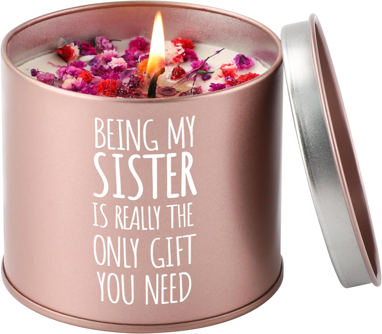PRSTENLY Sister Gifts from Sister, Scented Candles in Metal Jars Funny Gifts for Sister on Her Birthday Christmas Wedding Day Housewarming, Sister Birthday Gifts from Sister Adult