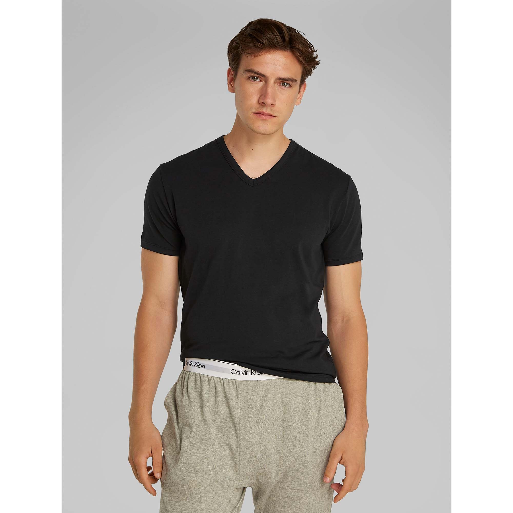 Calvin Klein Camisetas de Manga Corta Hombre Pack de 3 con Cuello de Pico