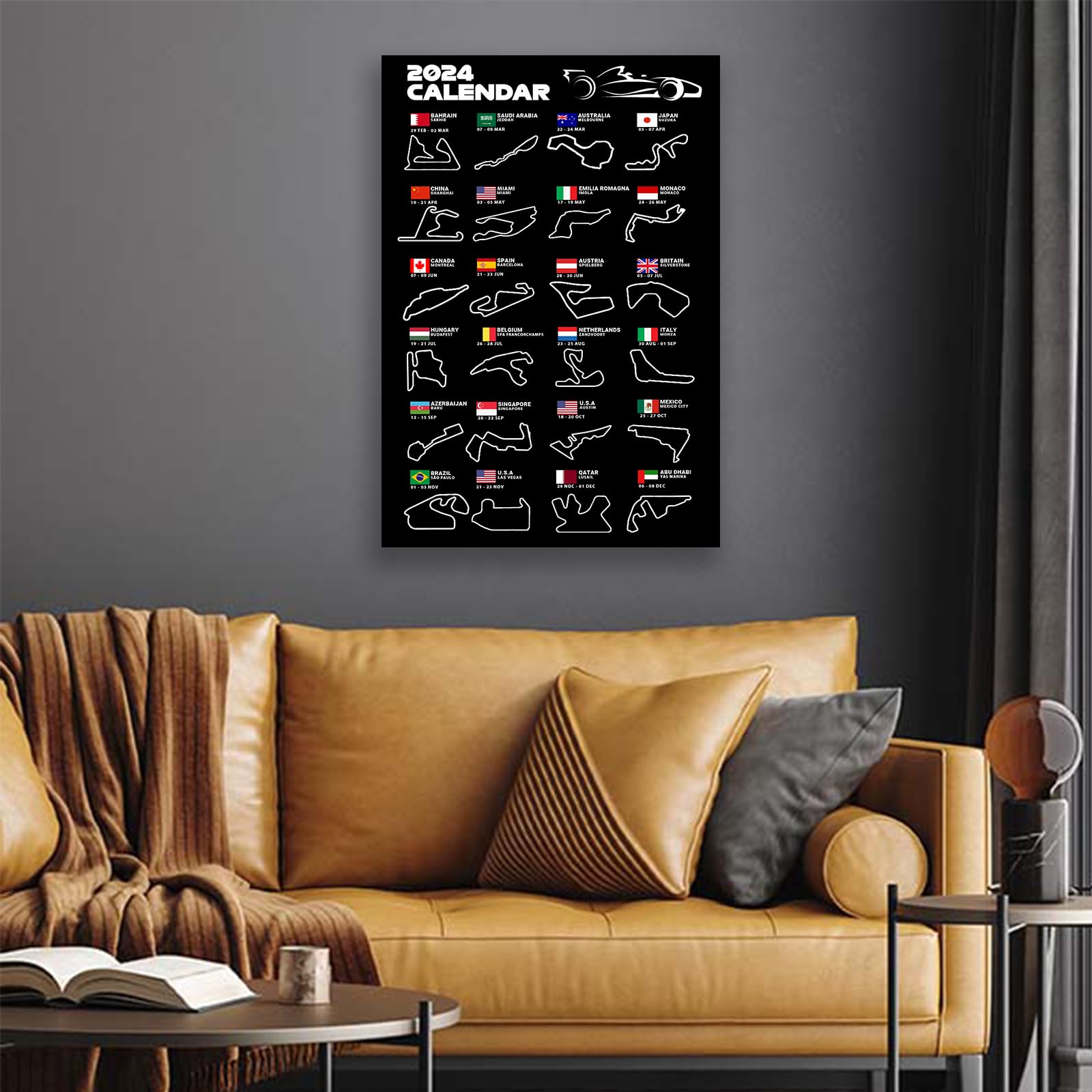 Poster Illustration F1 - Format 50x75 Cm - Décoration Murale Style Sport Automobile - Sans Cadre