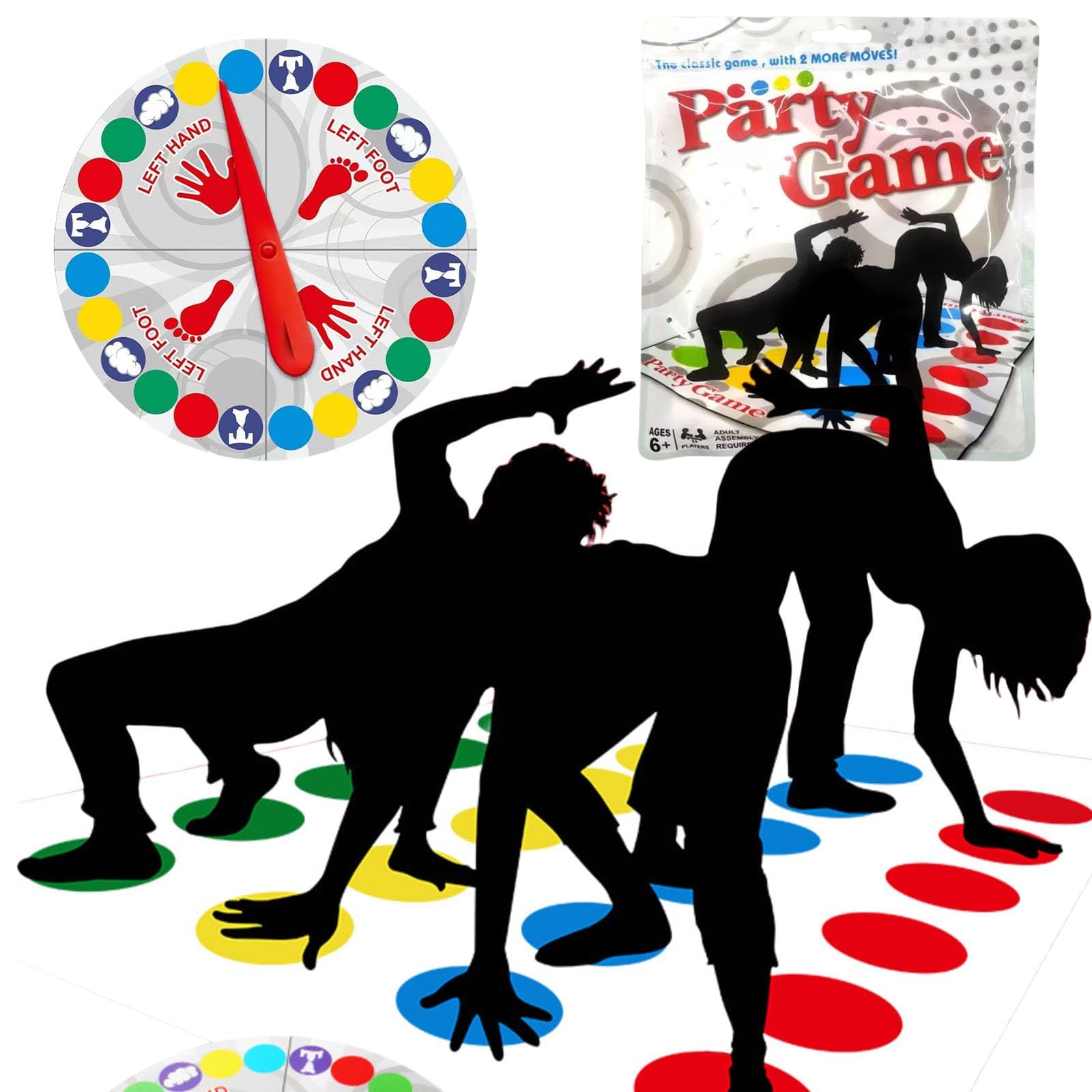 Twister Floor Mat Activity Game, Twister Game, for Adults & Families Group Party Entertainment for Indoor Outdoor Gatherings