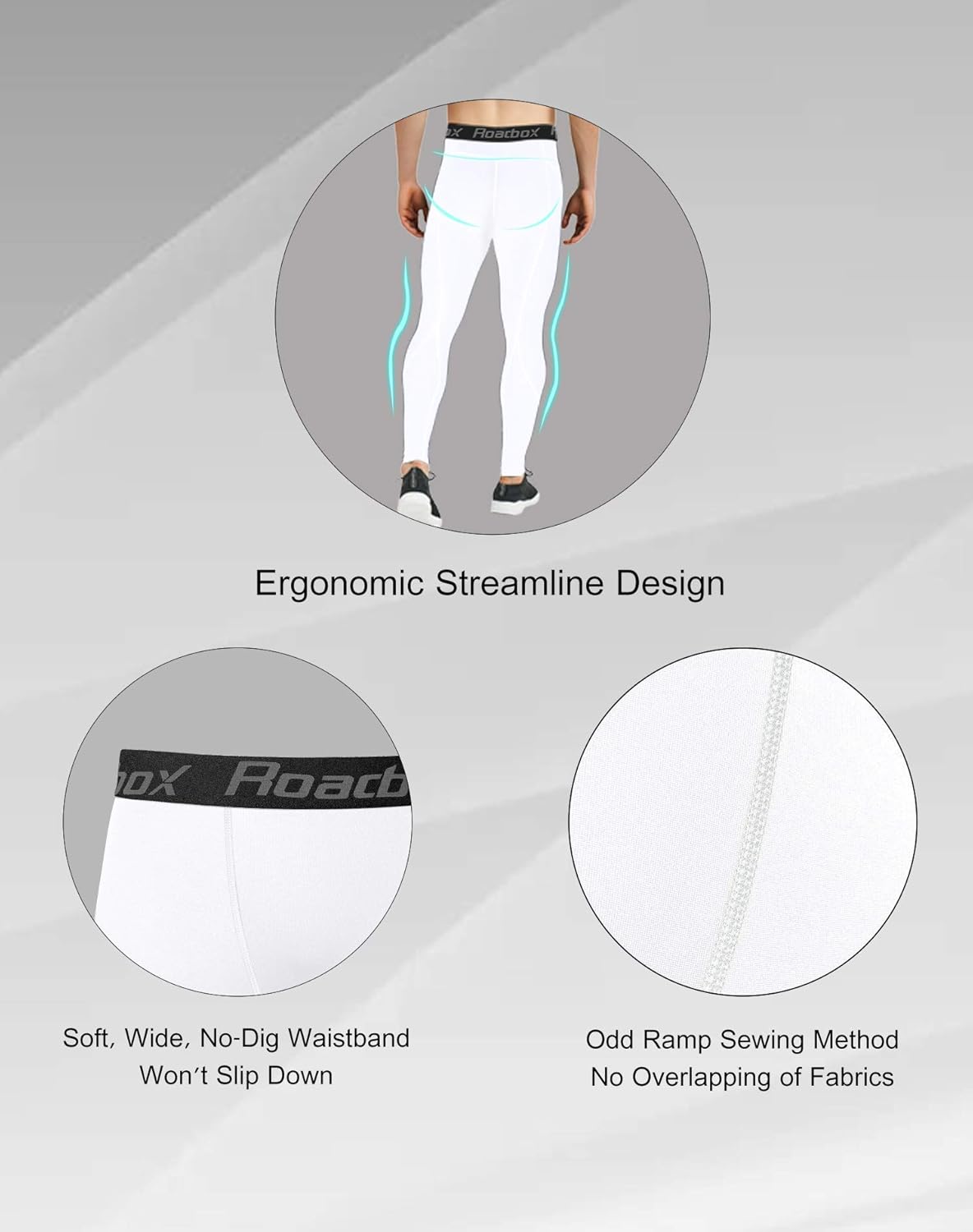 Roadbox (Size: L) 2 Pack Men’s Compression Pants Workout Warm Dry Cool Sports Leggings Tights Baselayer