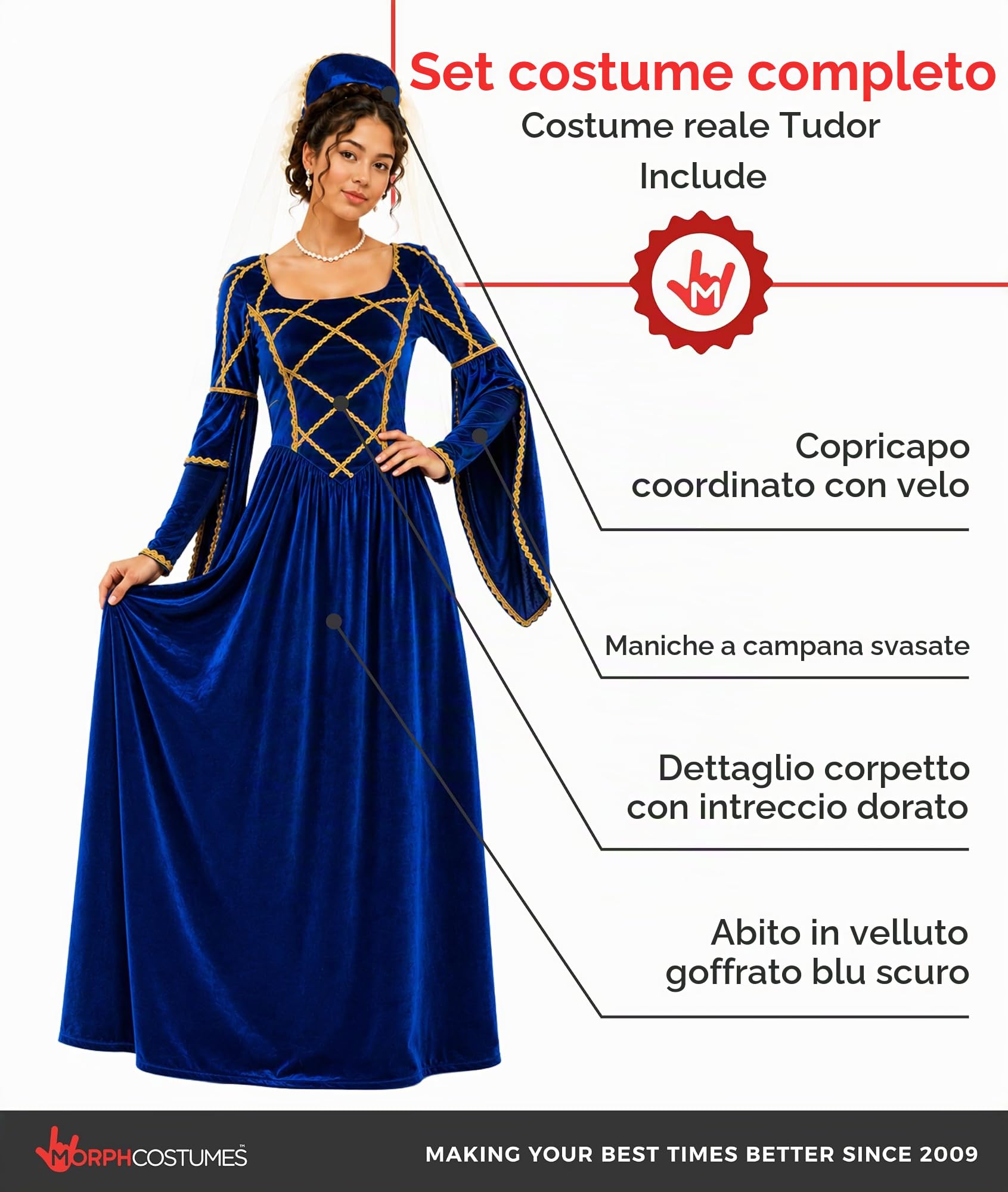 Fun Shack Tudors Da Donna Costume Giornata Mondiale del Donna