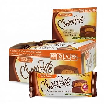 ChocoRite Peanut Butter Cup Patties, No Sugar Added Keto Candy, 16 Count | No sugar added peanut butter cup patties, keto friendly candy with rich chocolate flavor, low carb sweet treat, 16 count pack