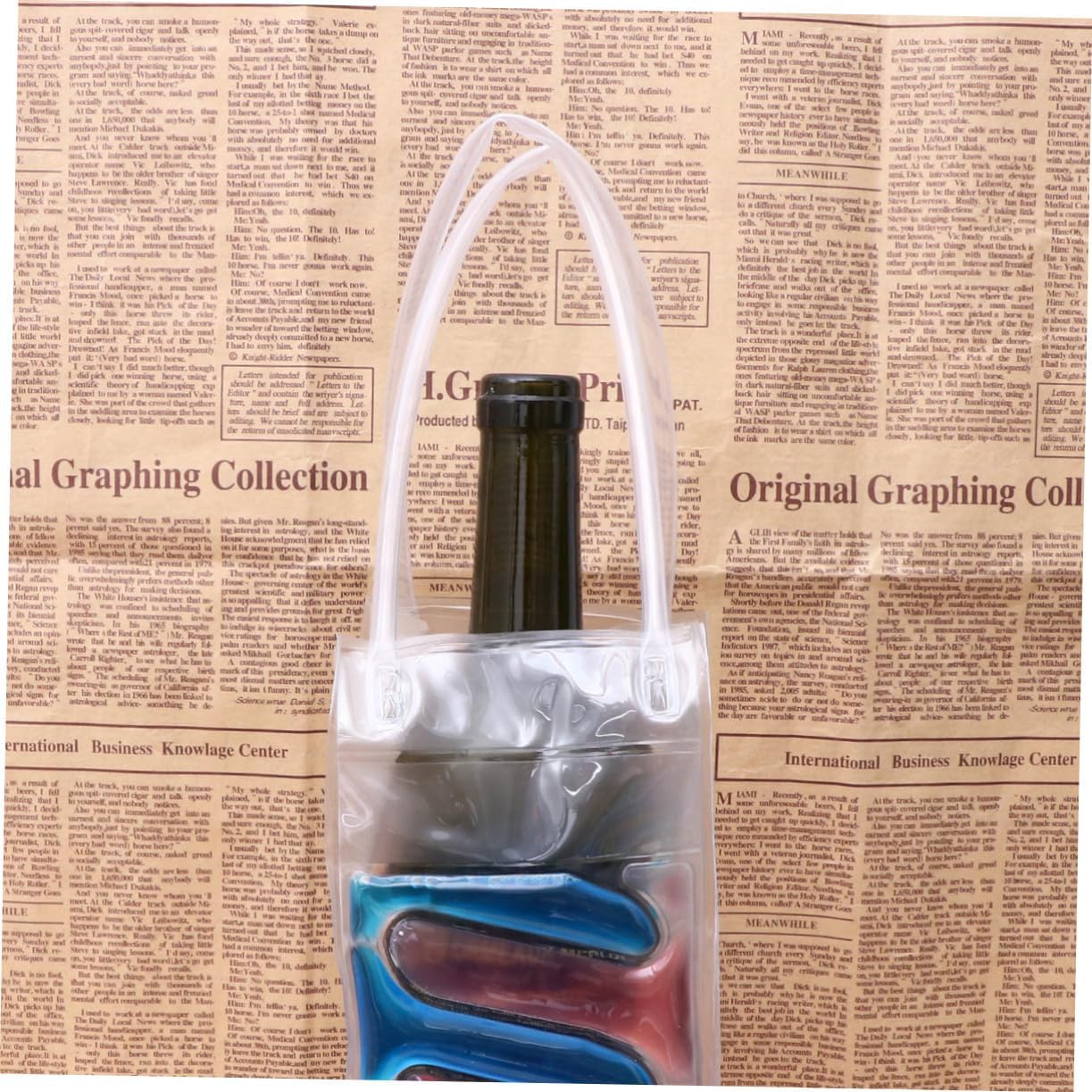 LABRIMP Pvc Double-sided Wine Bottle Freezer Bag Chilling Cooler Ice Bag for Wine Beer Reusable No Needed