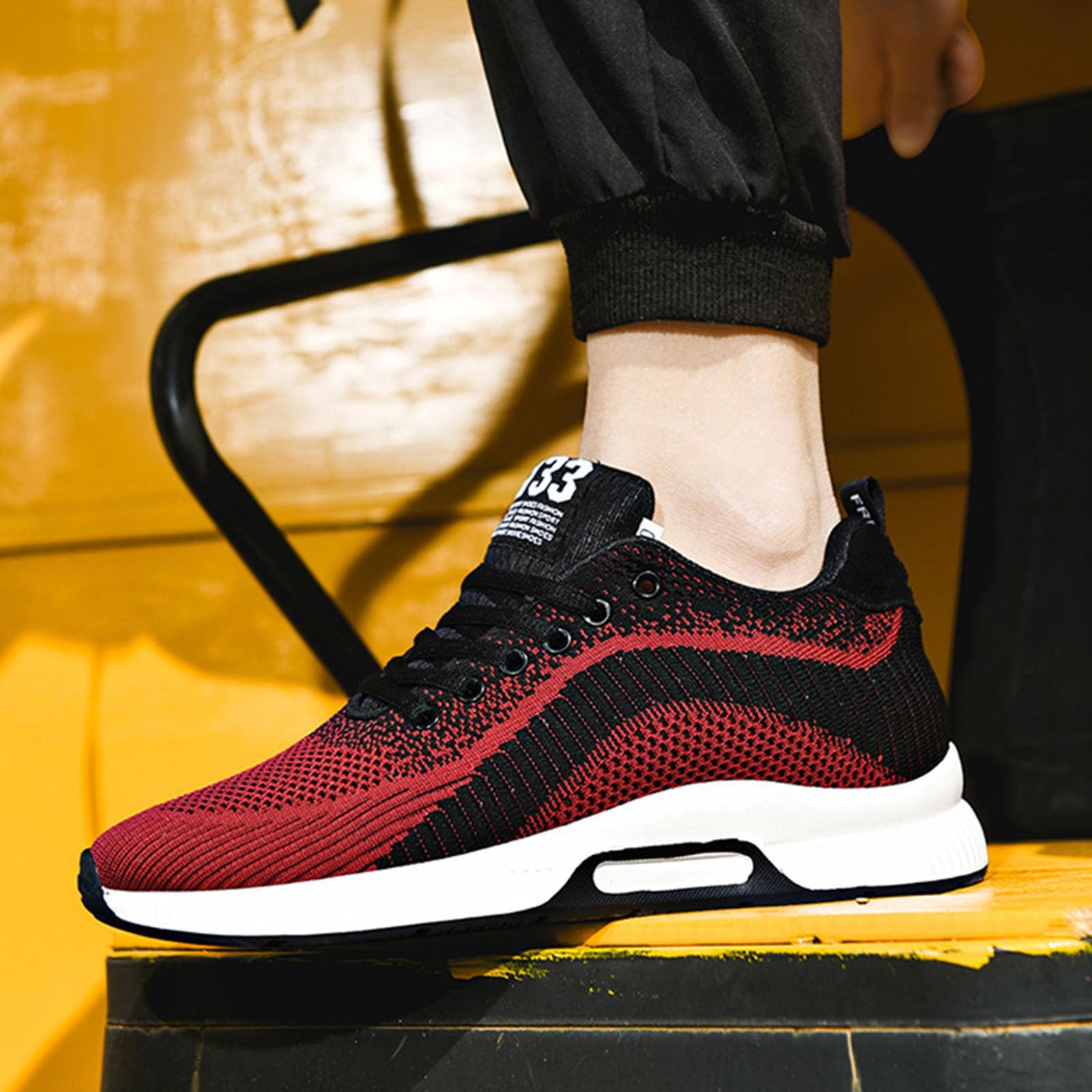 Zapatillas elevadoras para hombre de 10 cm de malla, zapatillas de cuña con cordones, tenis de deporte de malla calada, zapatillas suela gruesa flexible con bandas de punto | caminar, running ligero