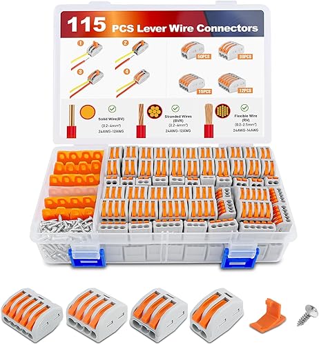 Miniatura 18 de Nilight Kit surtido de terminales aislados con grifo T y cable sin soldadura de empalme rápido, 100 unidades 22-18 18-14 12-10 AWG T Tap