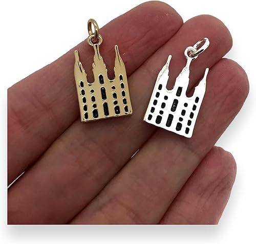 Miniatura 4 de Salt Lake City - Dijes para templo, plata u oro, tres opciones de tamaño, dijes LDS para pulsera, collar, juego de tres, Latón, No es una piedra