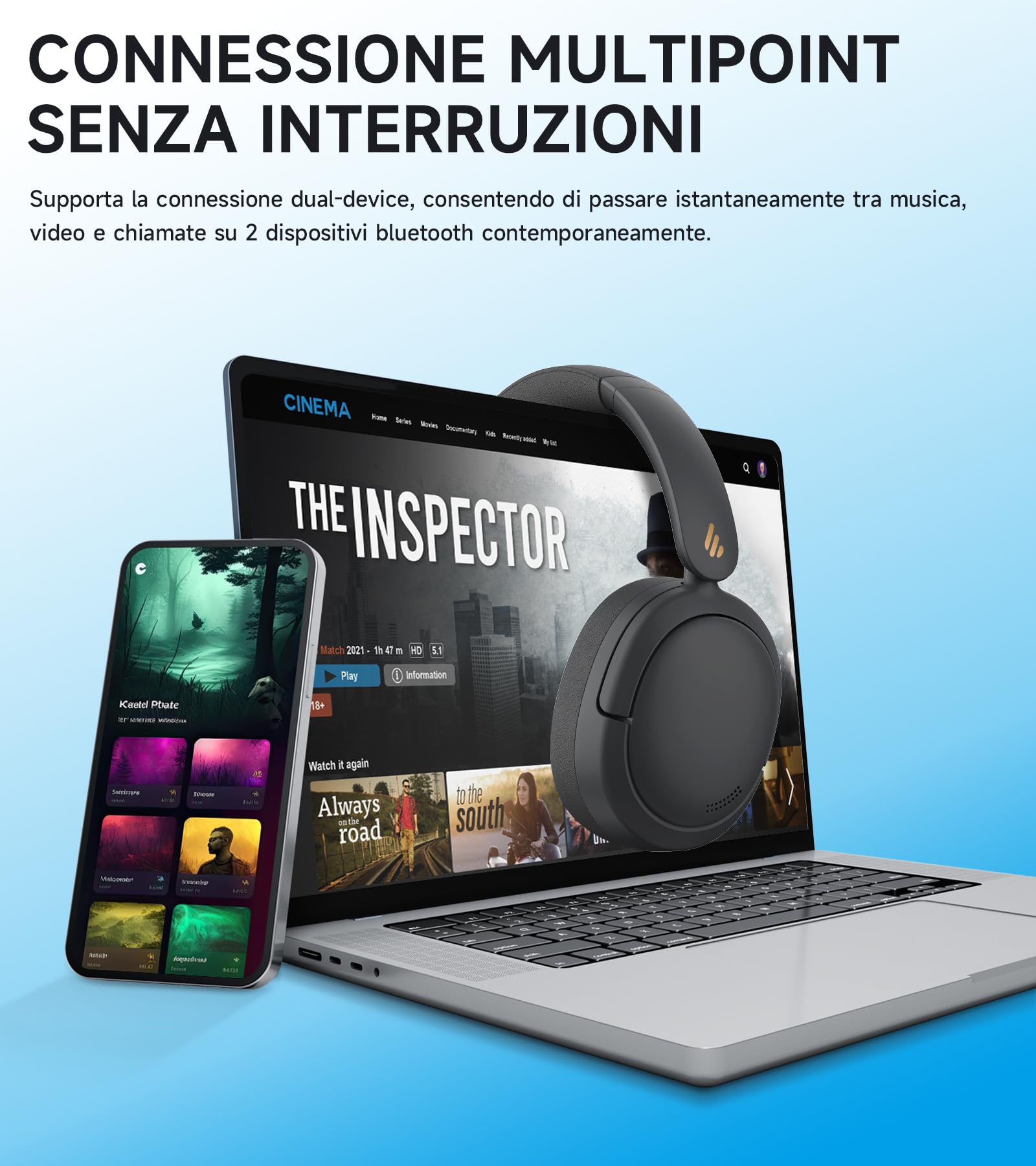 Edifier V80 Cuffie Cancellazione Attiva del Rumore Ibrida, Bluetooth 5.4, Chiamate chiare AI, 45 Ore Autonomia, Ricarica rapida, Pieghevole, Connessione multi- point, Personalizza con App - Blushell
