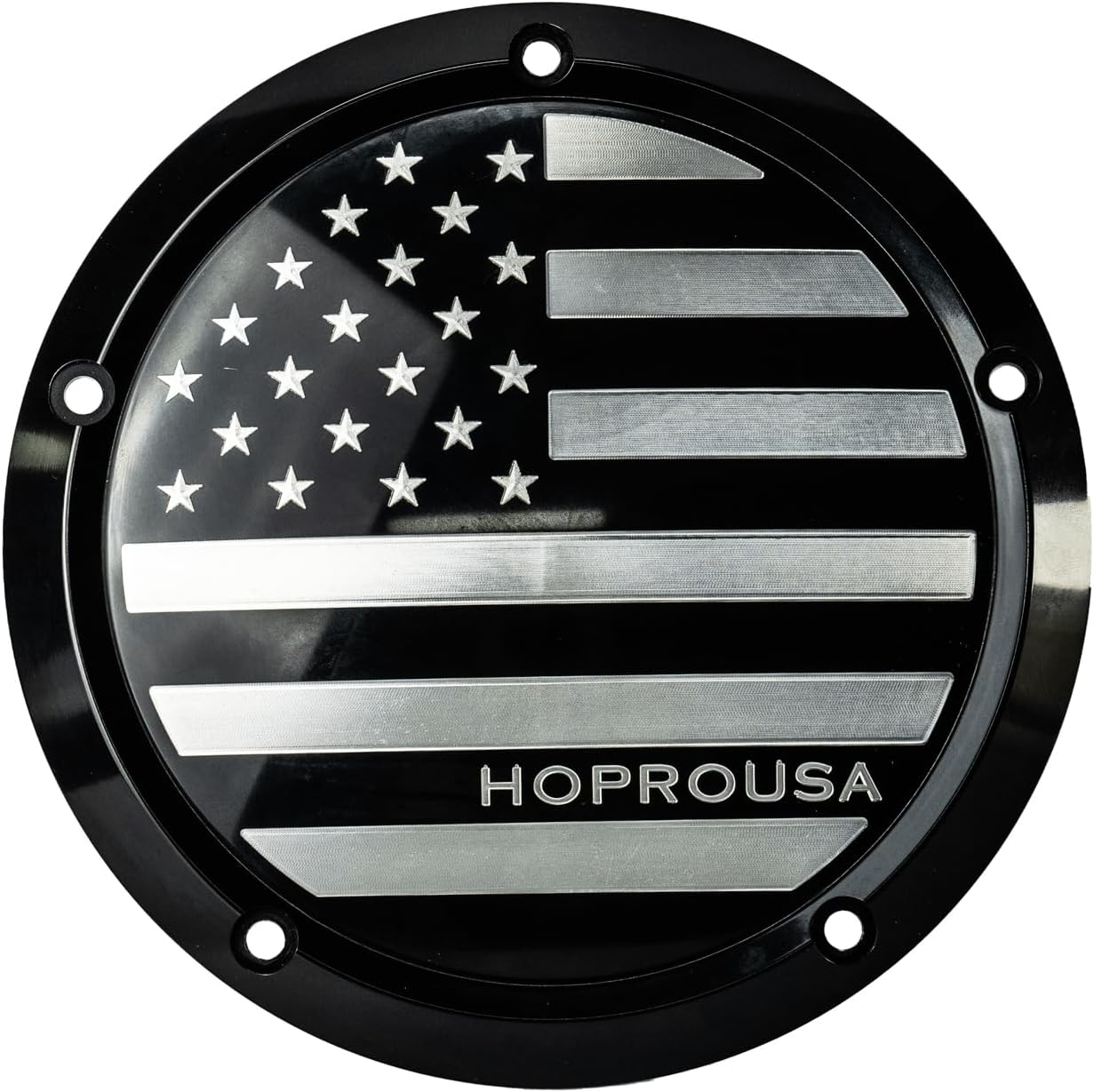 Derby Cover Compatible with '16-later Touring Electra Street Road Glide Road King Trike 5-Holes CNC Star&Stripe Cluth Cover Aluminum Customized Accessories(Star&Stripe)