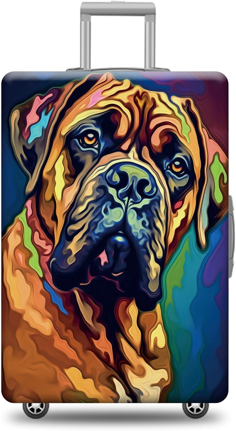 Personalized Dog Luggage Cover Boerboel Dog Suitcase Cover Funny Animal Travel Luggage Covers Washable Elastic Suitcase Baggage Protector For Pet Lovers Style 3