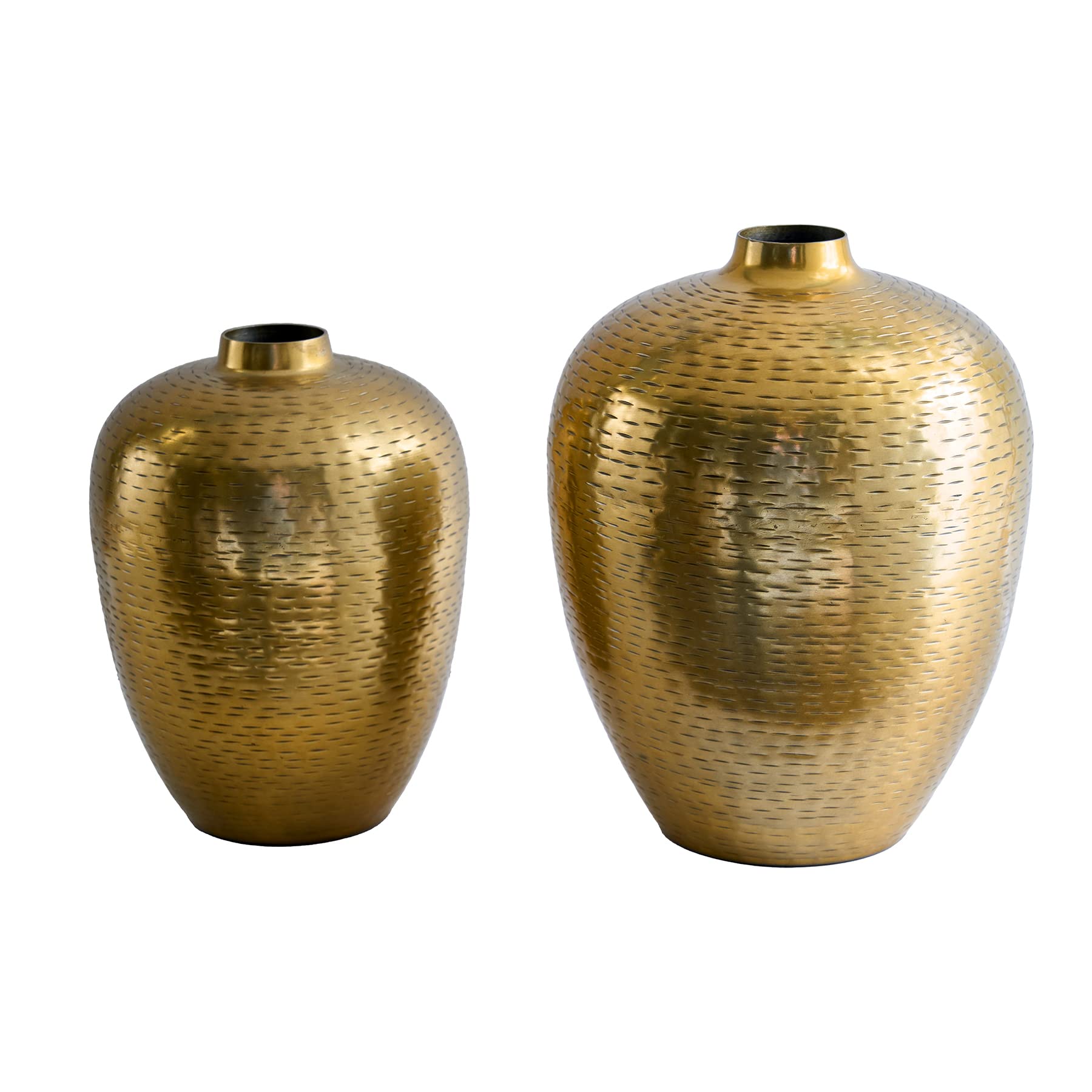 Elegantes Vasen 2er Set Oriental 31cm Gold Hammerschlag Design Dekovasen Wohnaccessoire Dekoration