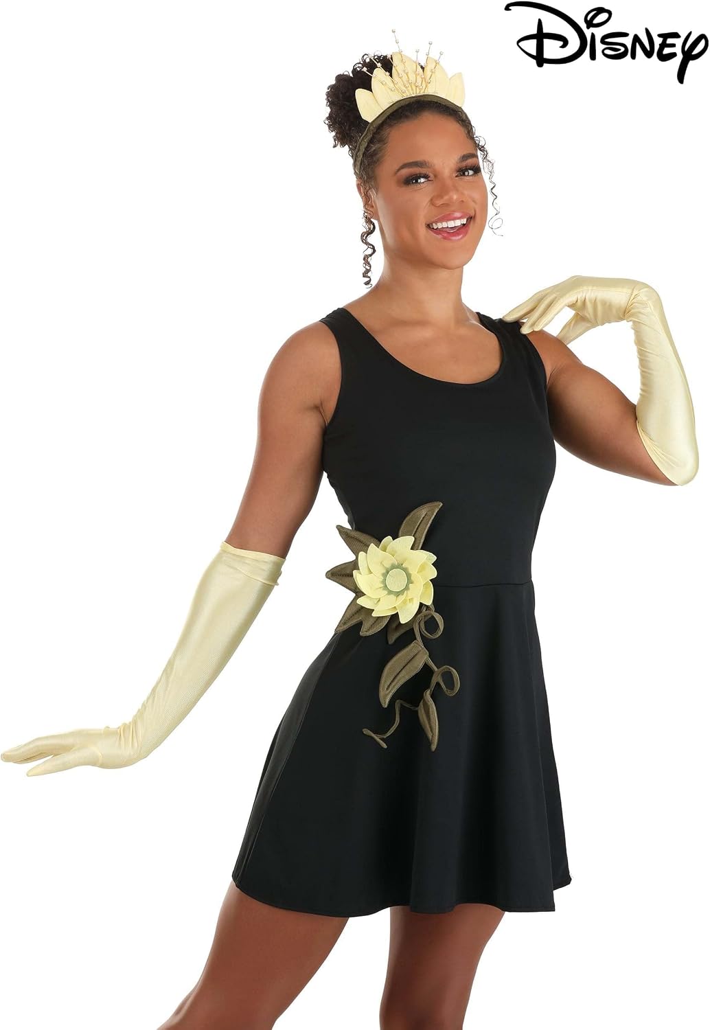 Disney Tiana Princess Costume Kit for Adults - Crown, Gloves, and Flower Pin, Officially Licensed