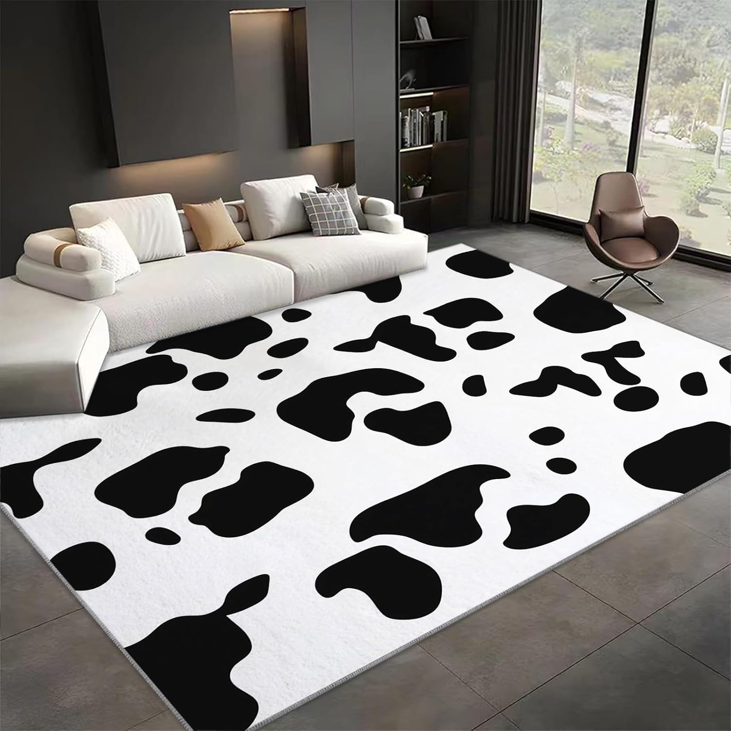 Tapis rayures noires 90x150 cm lavable en machine pour chambre d'enfant et couloir b-625