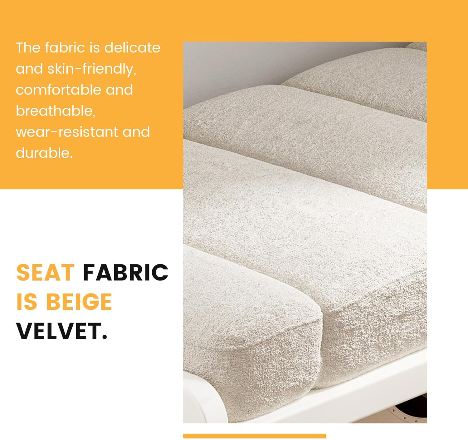 Modern Shoe Bench with Storage, Shoe Rack with Cushion Upholstered Fabric Shoes Changing Stool with 2 Tier Storage Space for Entryway Living Room End of Bed Bedroom, Cream White