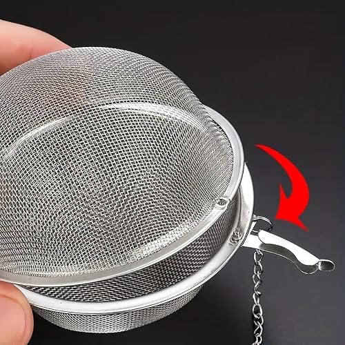 Stainless Steel Mesh Tea Ball, Extra Fine Mesh Tea Infuser for Loose Leaf Tea, Tea Strainers Tea Infuser Strainer Filters for Tea 3piece set - Thumbnail 4