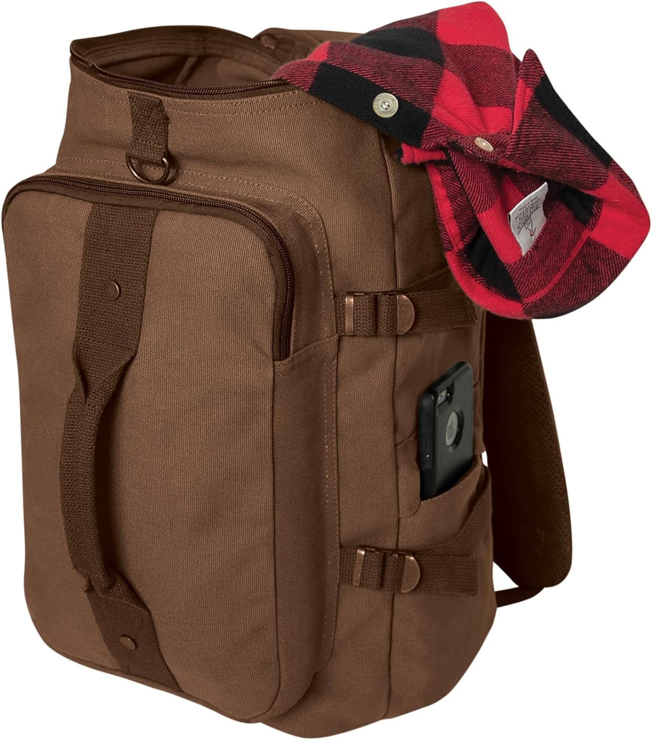 Rothco Convertible Canvas Duffle Backpack – Outdoor Camping Weekend Travel Bag 30L